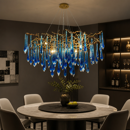Modern Crystal Adjustable Pendant Light