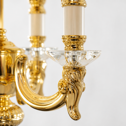 Crystal Column Table Lamp with Fabric Shade