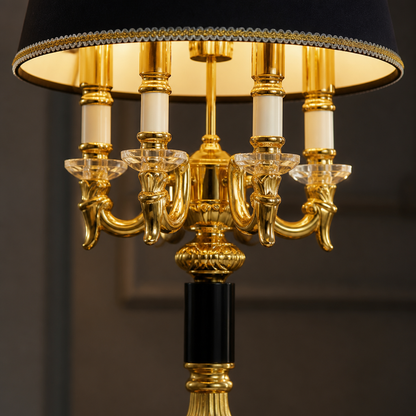 Crystal Column Table Lamp with Fabric Shade