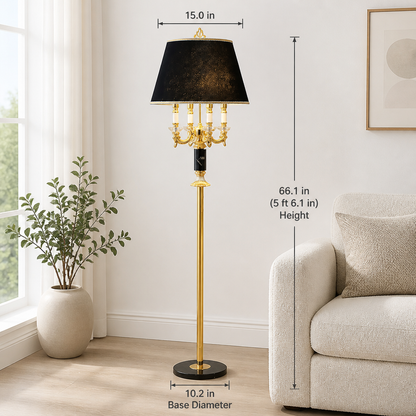 Crystal Column Table Lamp with Fabric Shade