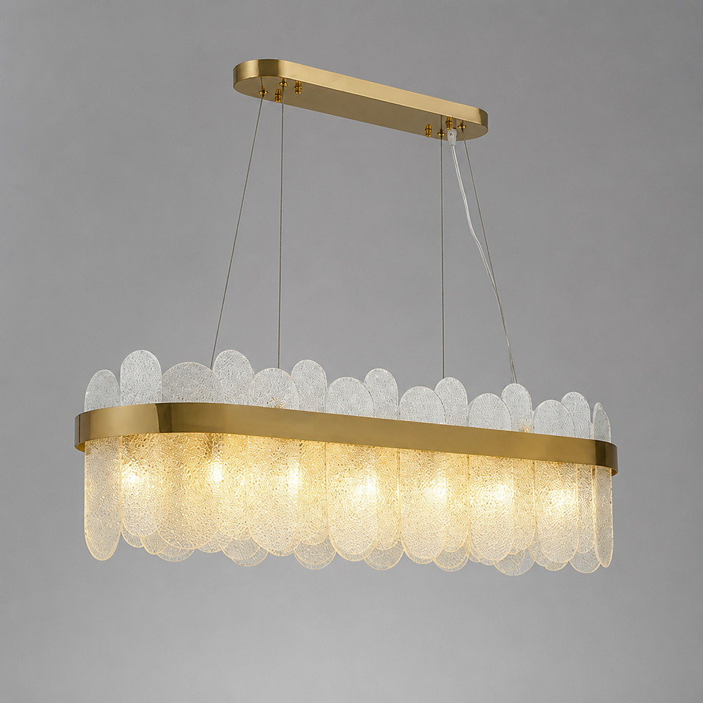 
Gold Crystal LED Ring Chandelier