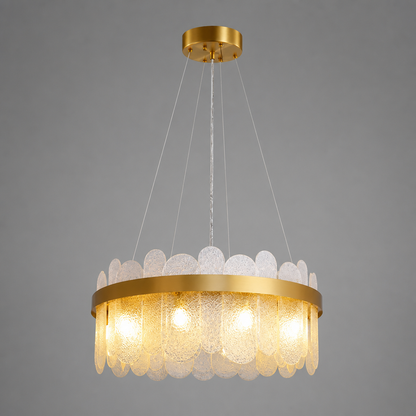 Gold Crystal LED Ring Chandelier