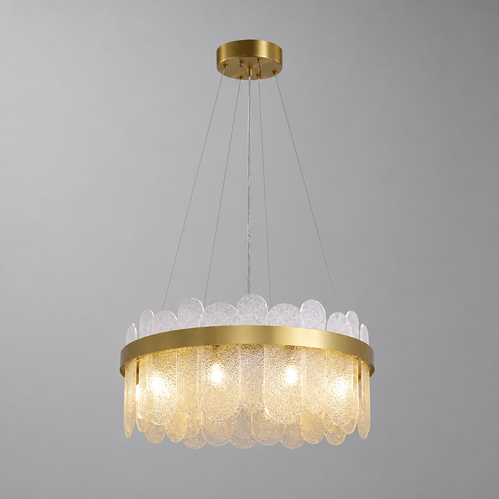 
Gold Crystal LED Ring Chandelier