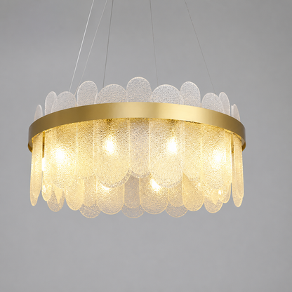 Gold Crystal LED Ring Chandelier