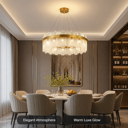 Gold Crystal LED Ring Chandelier
