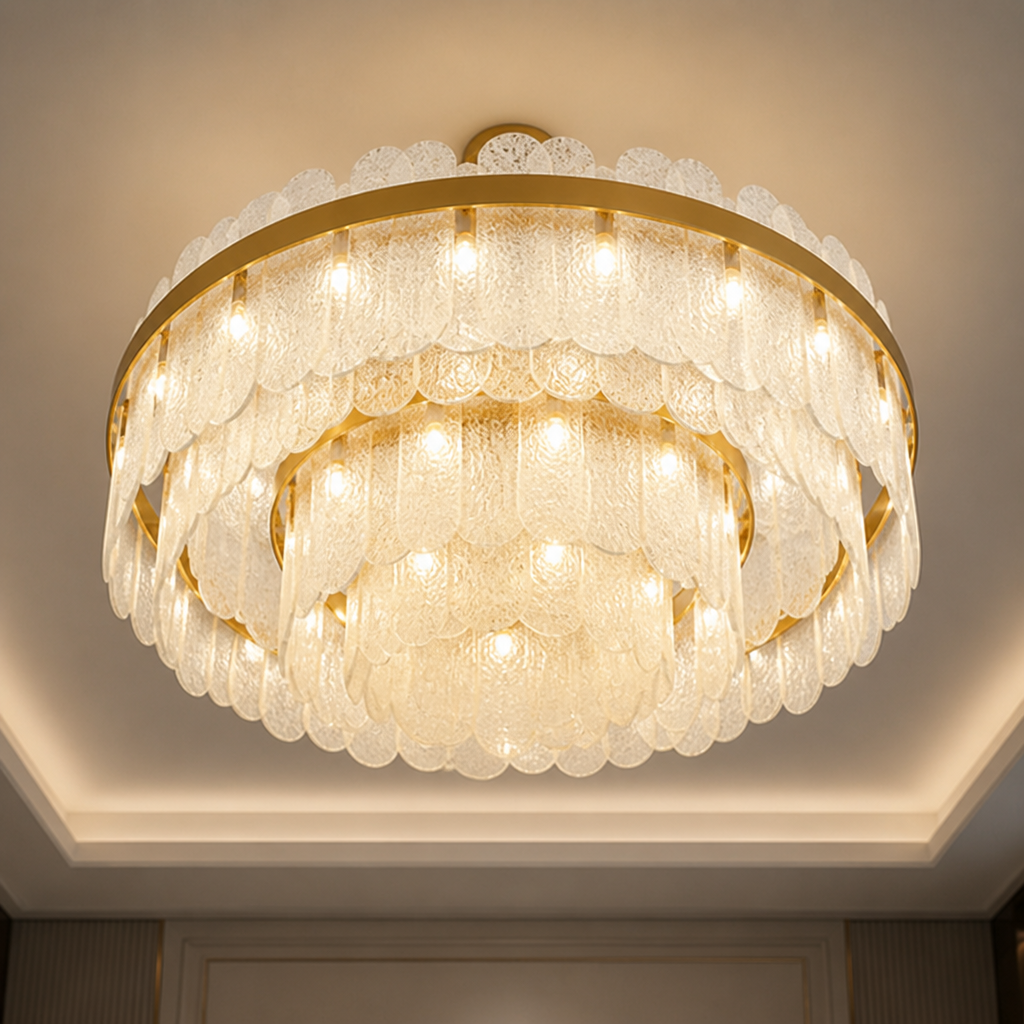 
Gold Crystal LED Ring Chandelier