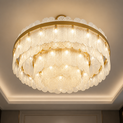 Gold Crystal LED Ring Chandelier