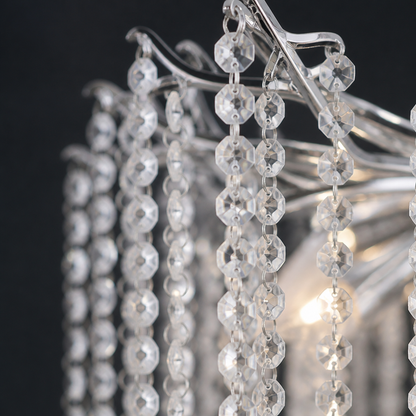 Silver Crystal LED Floor Lamp with Dimmable Light