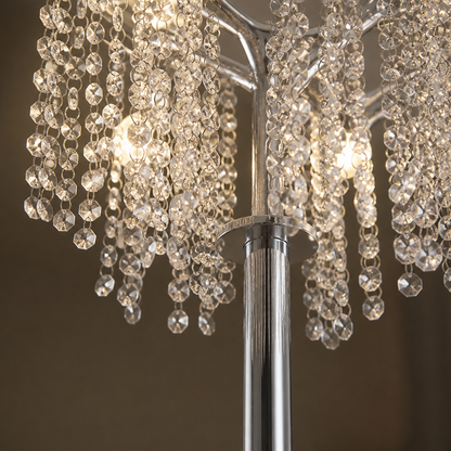 Silver Crystal LED Floor Lamp with Dimmable Light